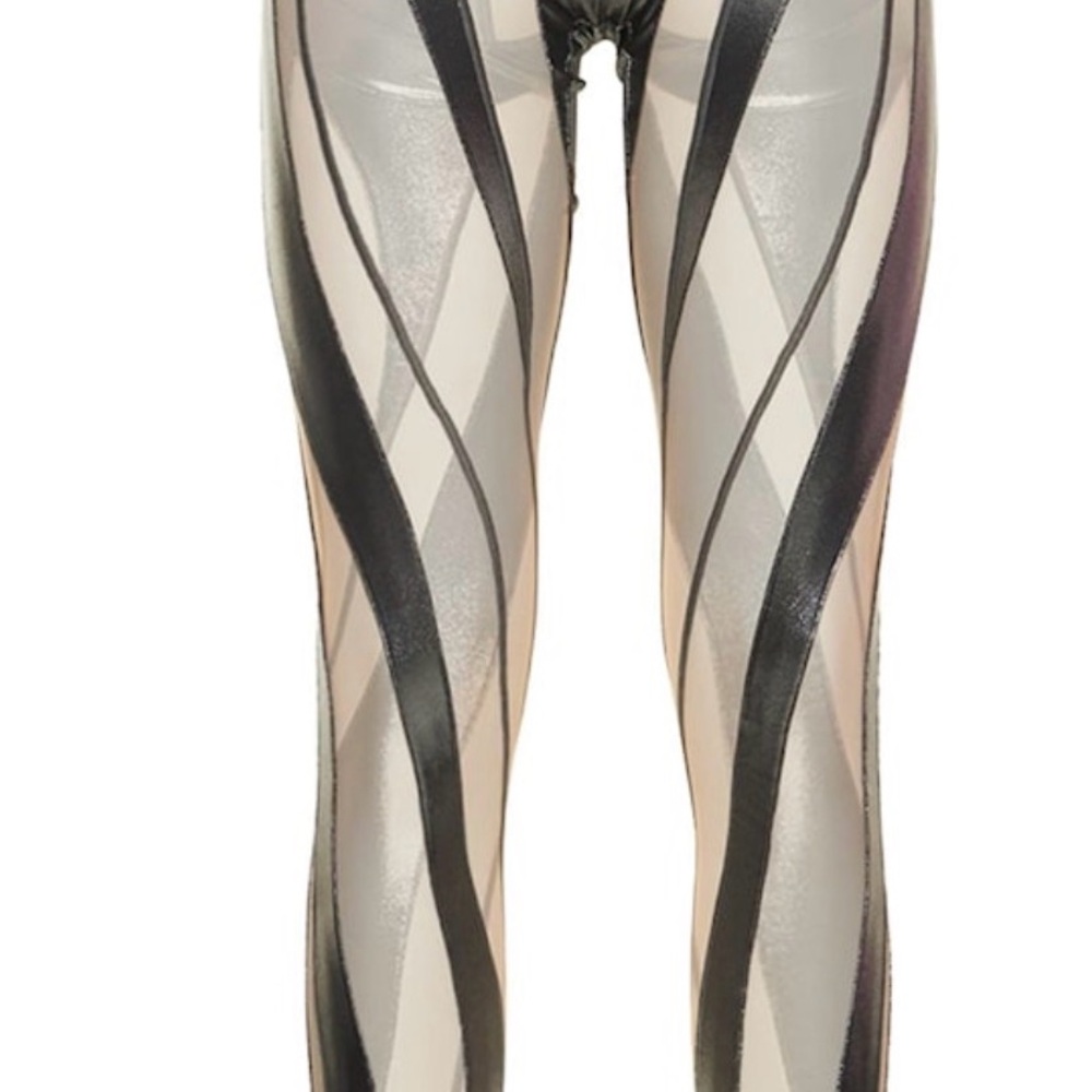 Mugler Black and Cream Leggings